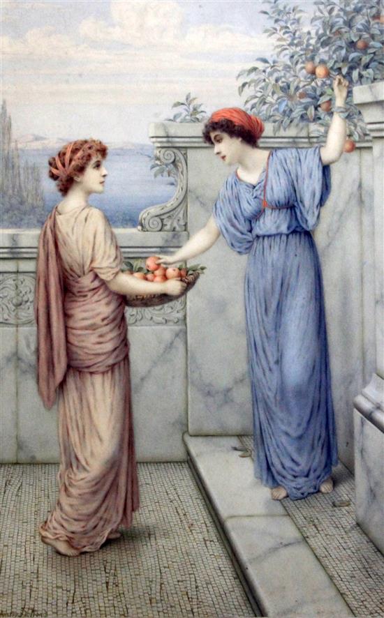 William Anstey Dolland (1858-1929) Gathering oranges, 20 x 13.5in.